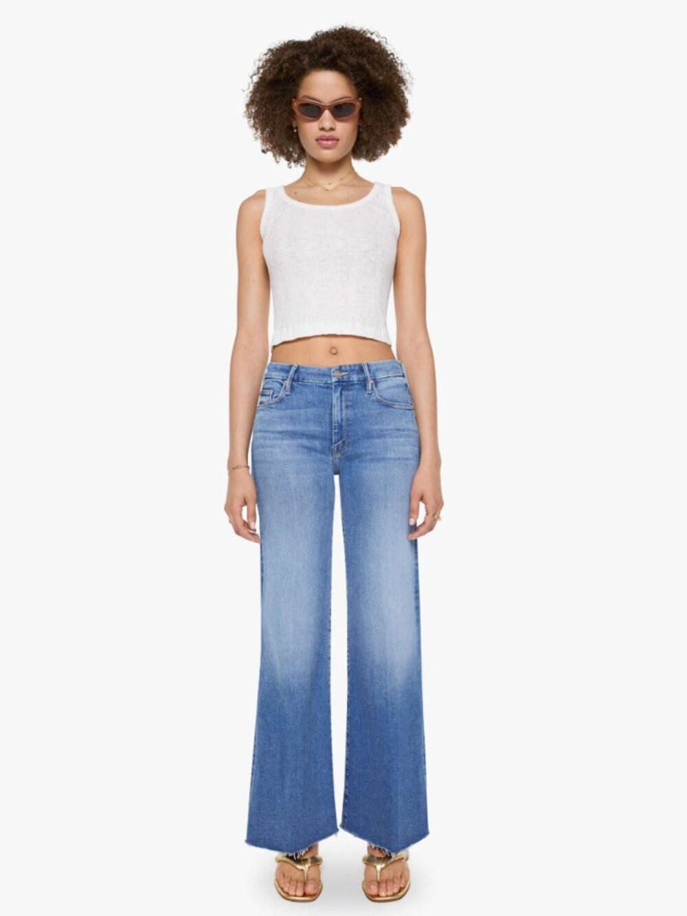 mother the roller high rise wide leg jeans
